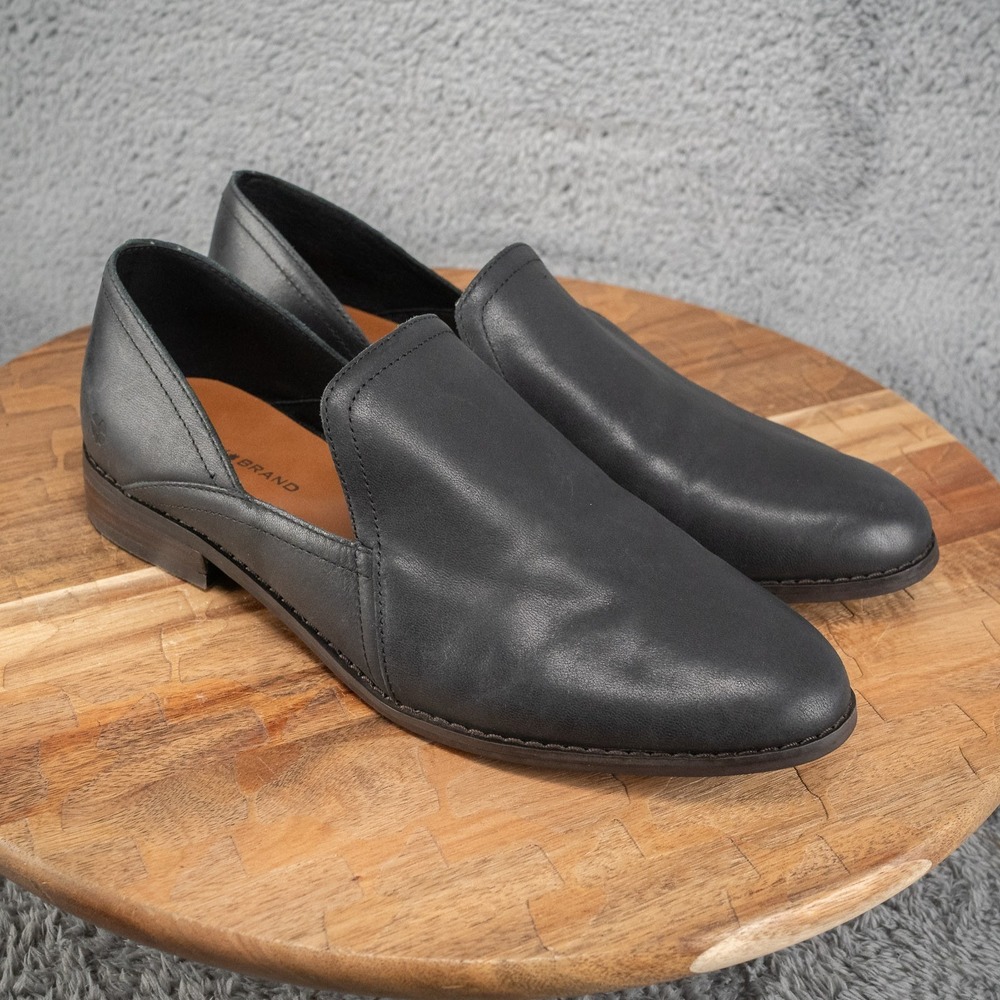Lucky‎ Brand Ellopy D'orsay Loafers Leather Black Shoes Womens Size 9 M